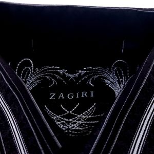Zagiri Shirt Mens Large Flip Cuff Striped Embroidered Long